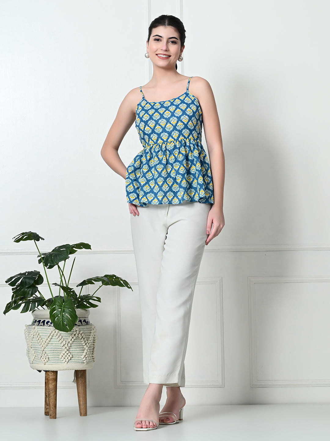 Tushita Indie print casual strap top for summer