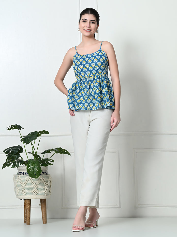 Tushita Indie print casual strap top for summer