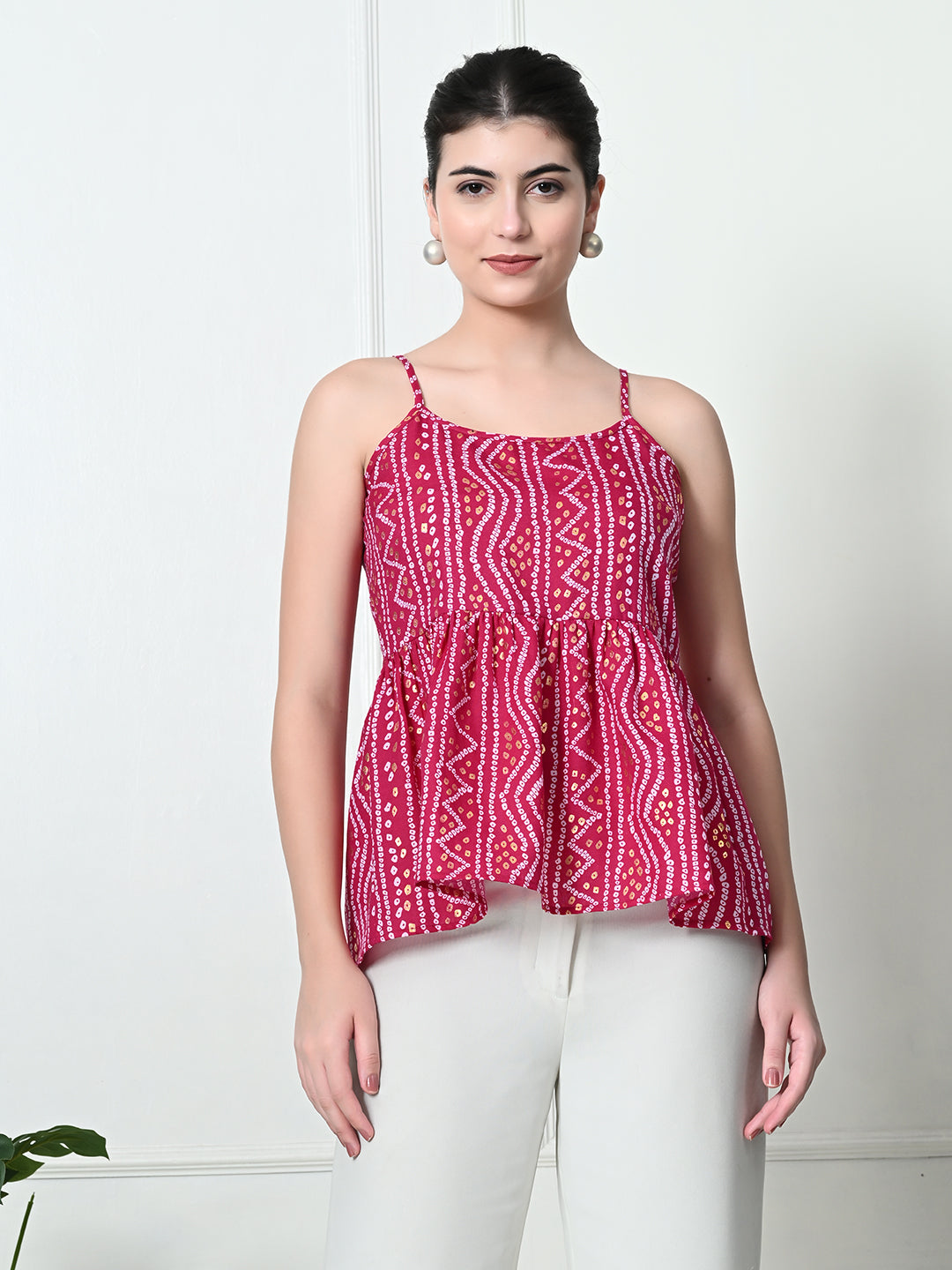 TUSHITA BANDHANI FLORAL PRINTED CASUAL TOP FOR SUMMER